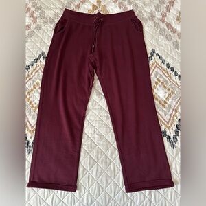 Secret Treasures Burgundy Baggy Wide Leg Sweatpants. Size large. NWOT.